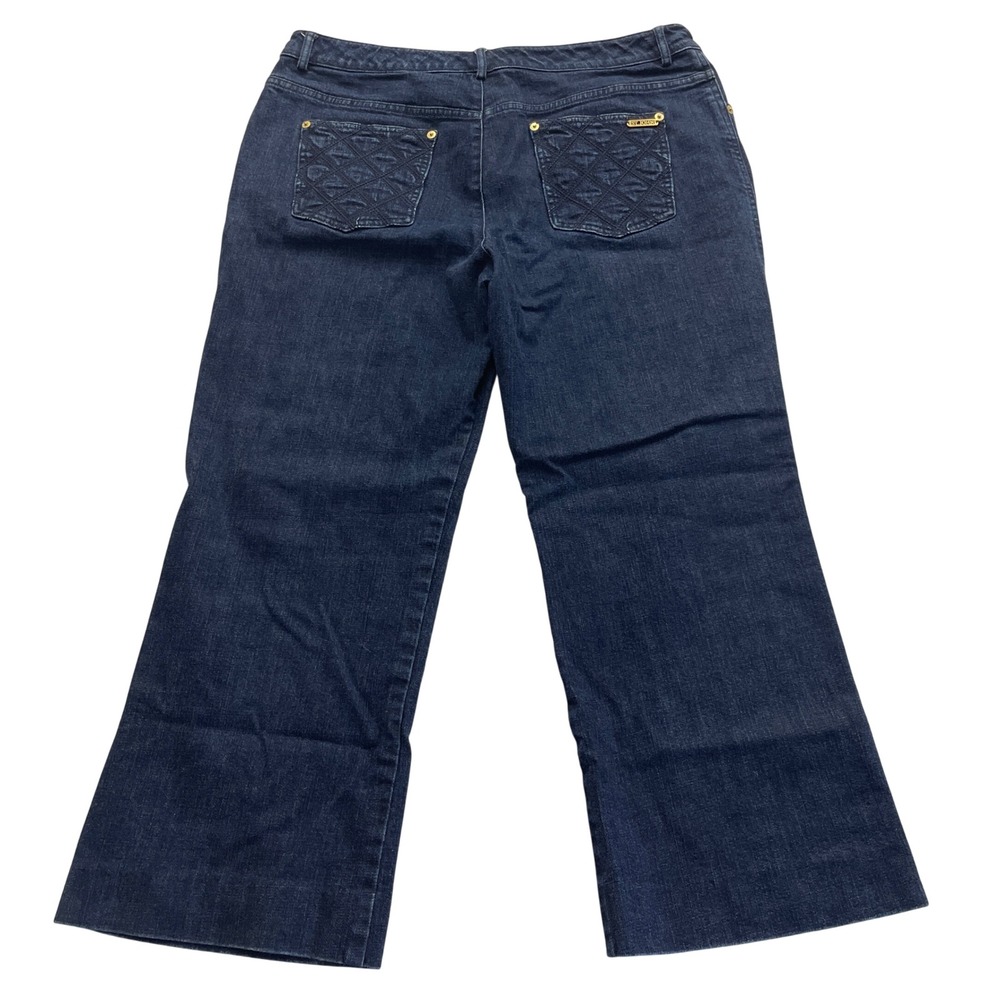 St. John Sport Jeans Womens 14 Blue Straight Leg Stretch Designer Luxury‎ Office